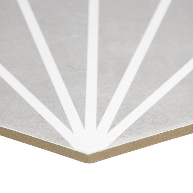 9x10 Palm Bay hexagon Dark Grey porcelain tile - Industry Tile