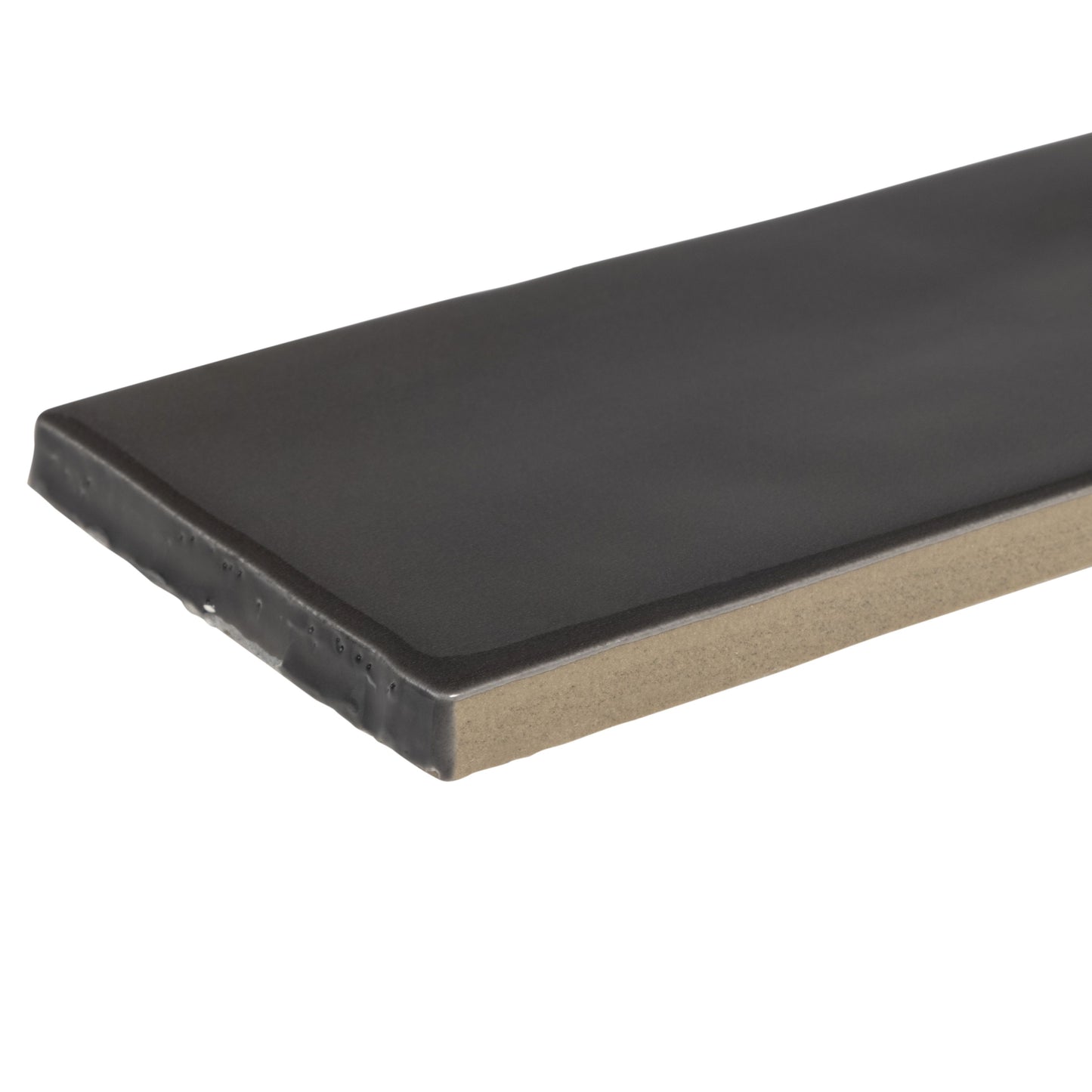 2.5x8 Tribeca Black Gloss porcelain tile - Industry Tile