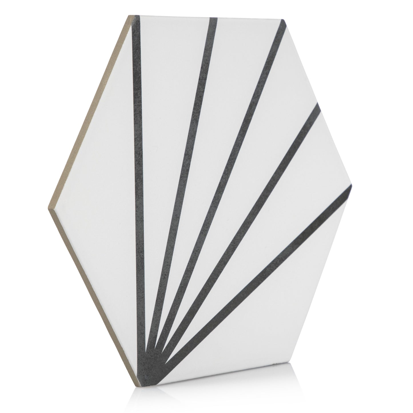 9x10 Palm Bay hexagon Light Black porcelain tile - Industry Tile