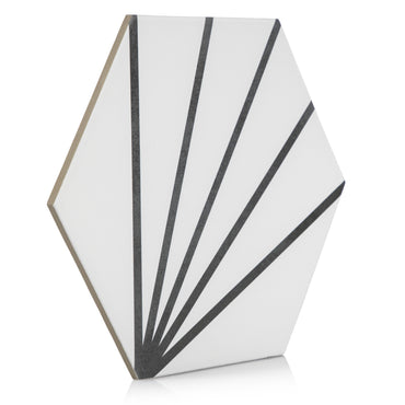 9x10 Palm Bay hexagon Light Black porcelain tile - Industry Tile