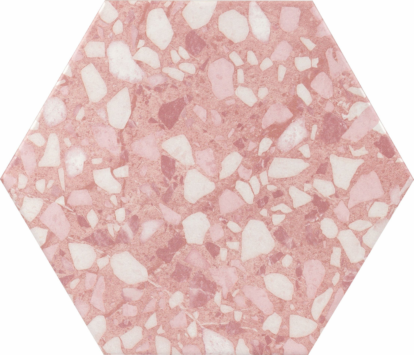 9x10 Hexagon Pink Terrazzo porcelain tile - Industry Tile