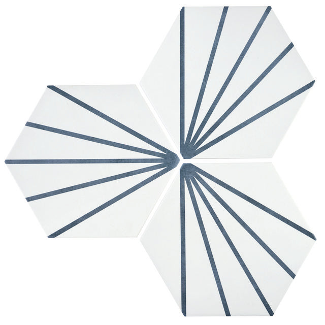 9x10 Palm Bay hexagon Light Blue porcelain tile - Industry Tile