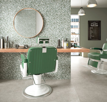 9x10 Hexagon Green Terazzo porcelain tile - Industry Tile