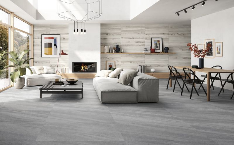 24x48 Quartzite Dark Gray matte porcelain tile (made in USA) - Industry Tile