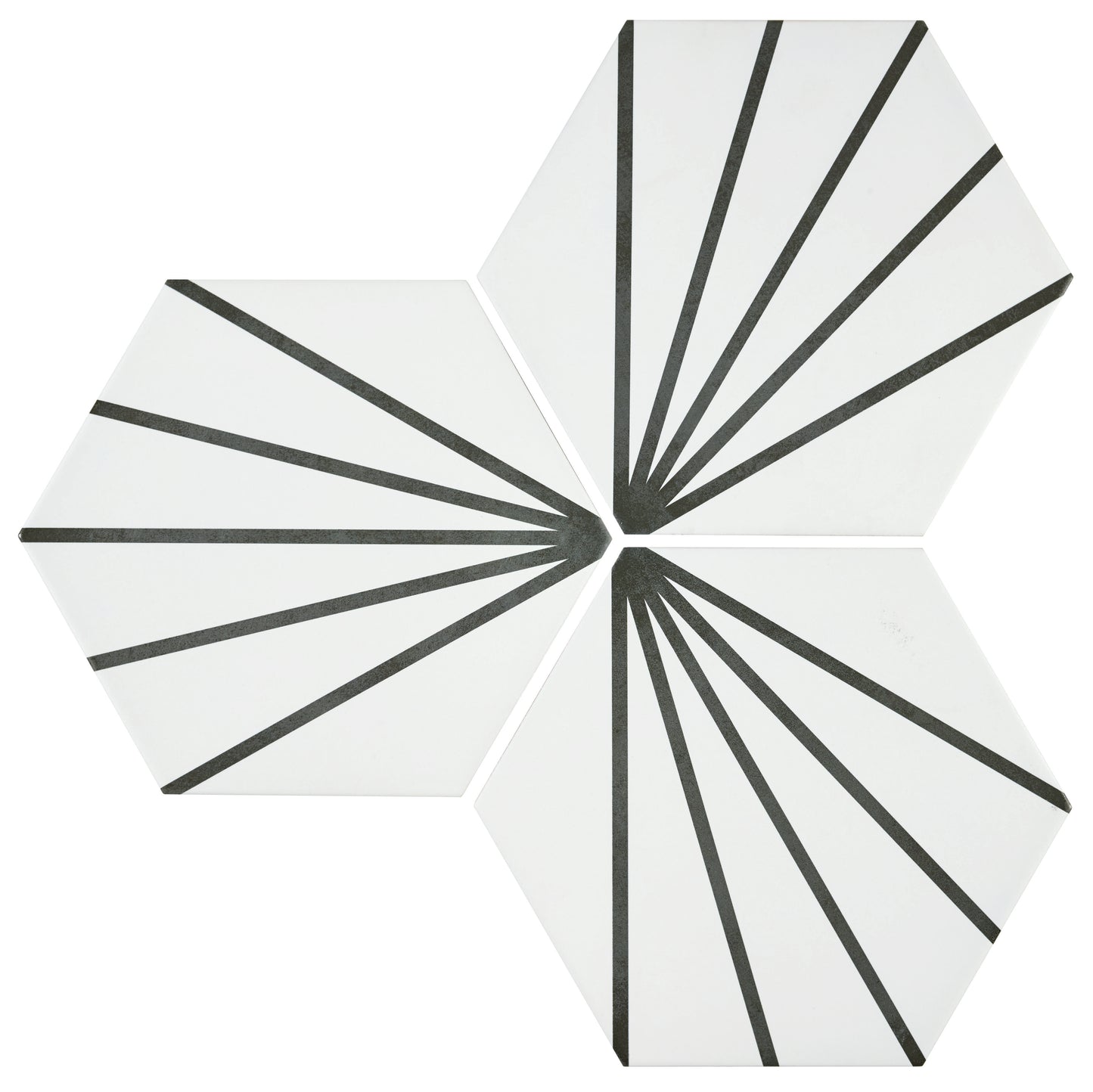 9x10 Palm Bay hexagon Light Black porcelain tile - Industry Tile