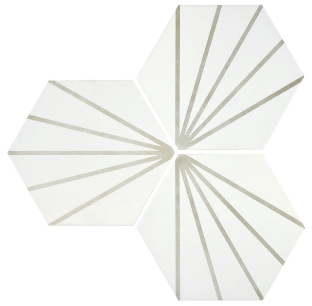 9x10 Palm Bay hexagon Light Grey porcelain tile - Industry Tile