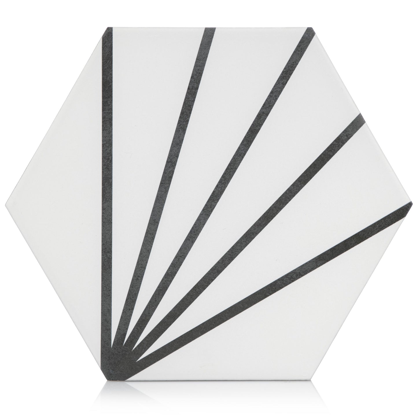 9x10 Palm Bay hexagon Light Black porcelain tile - Industry Tile
