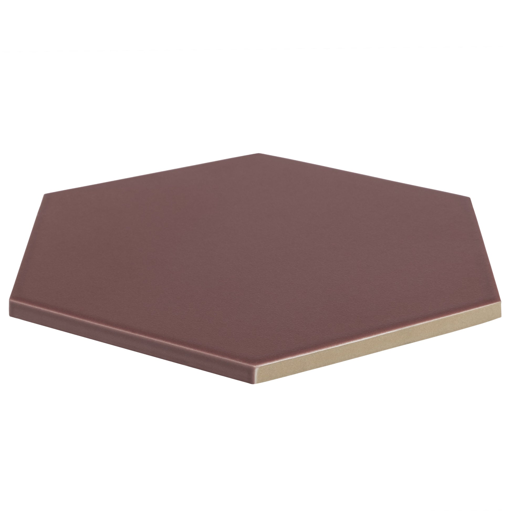 7.8x9 Tribeca Hexagon Burgundy porcelain tile - Industry Tile