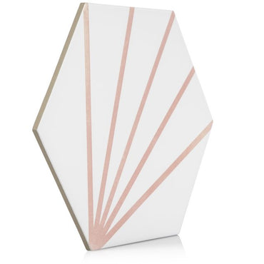 9x10 Palm Bay hexagon Light Pink porcelain tile - Industry Tile