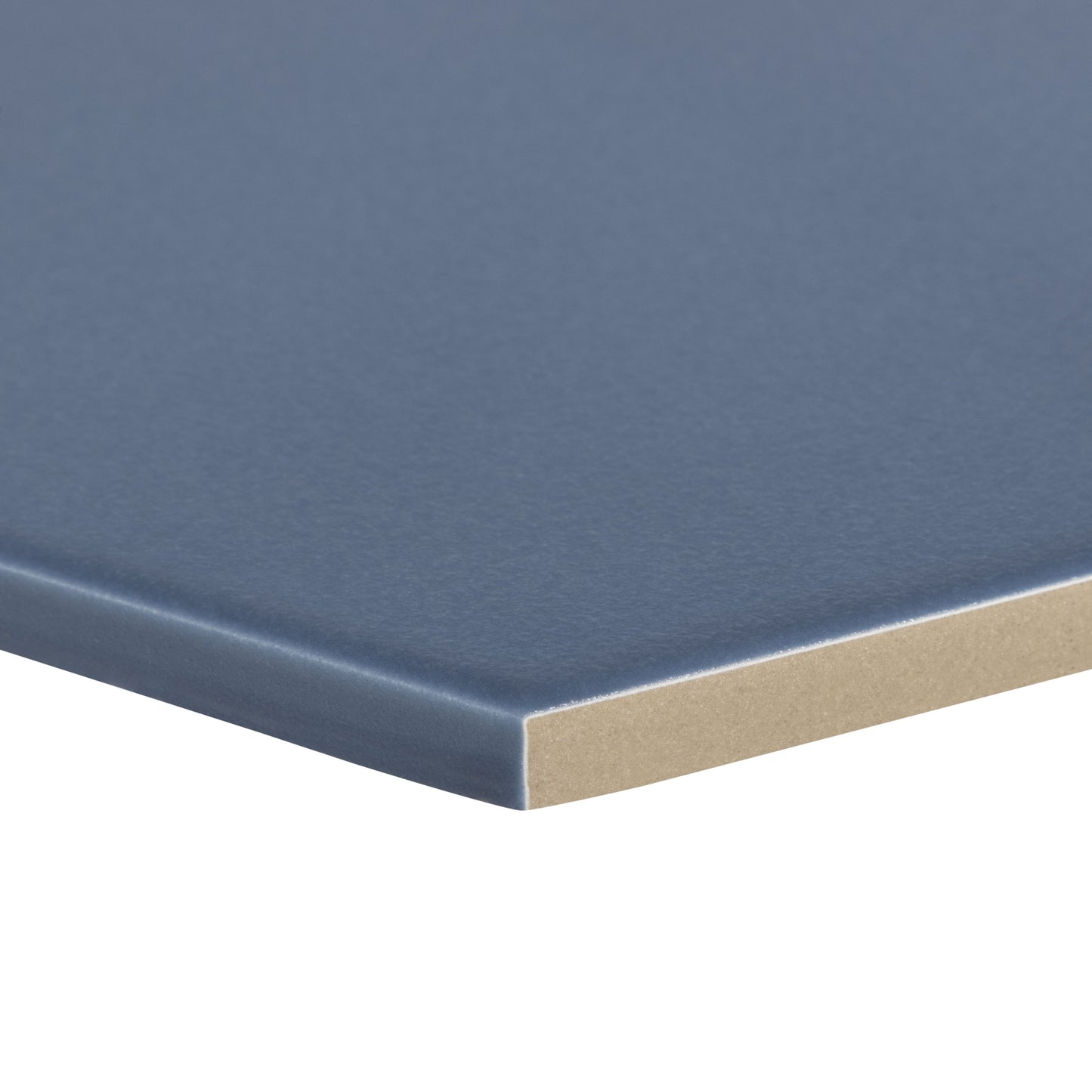 7.8x9 Tribeca Hexagon Blue porcelain tile - Industry Tile