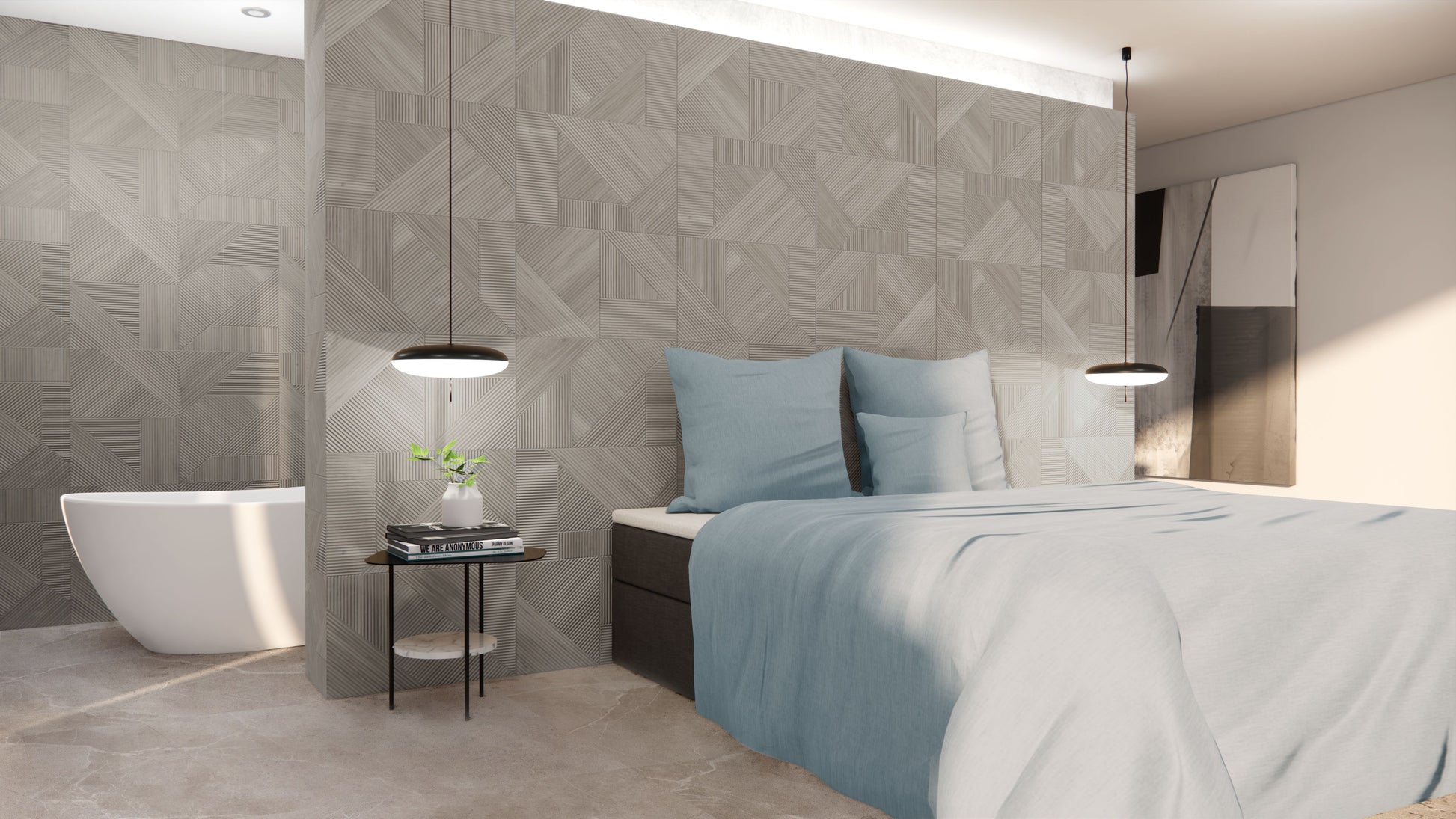 24x48 Designer 3d wood look porcelain tile - Gray - Industry Tile