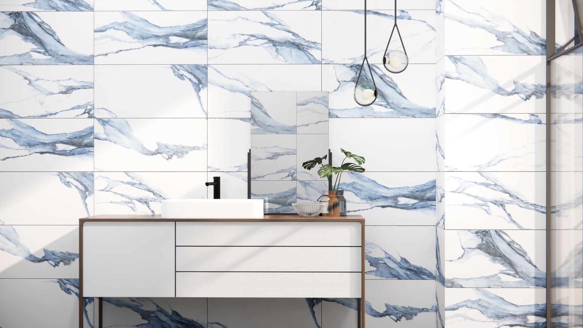 12x24 Statuario Blue Matte porcelain tile - Industry Tile