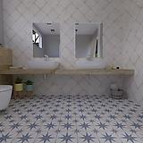 9x9 Star Blue porcelain tile - Industry Tile