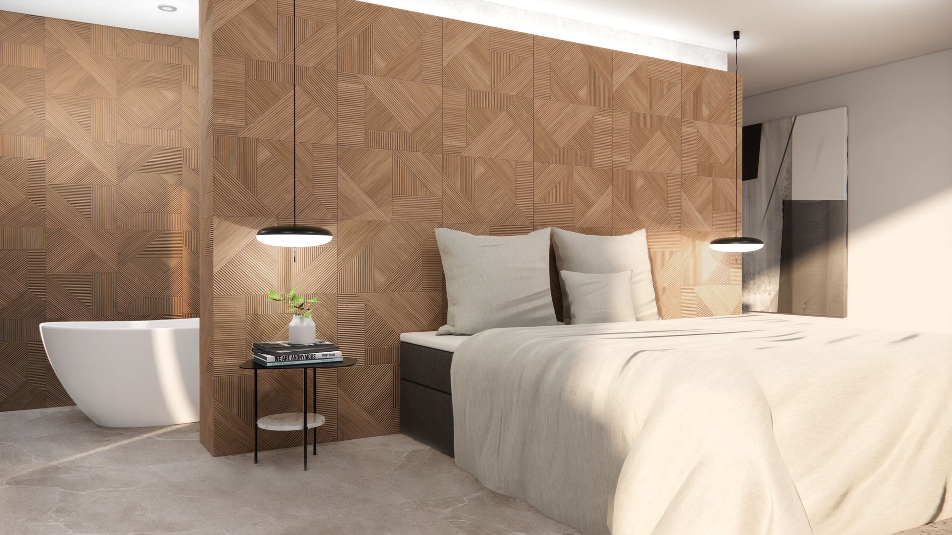 24x48 Designer 3d wood look porcelain tile - Noce - Industry Tile