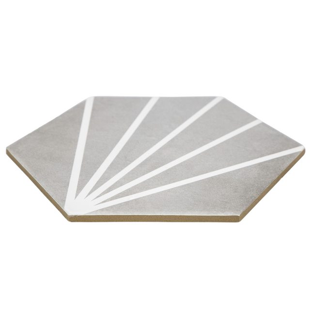 9x10 Palm Bay hexagon Dark Grey porcelain tile - Industry Tile