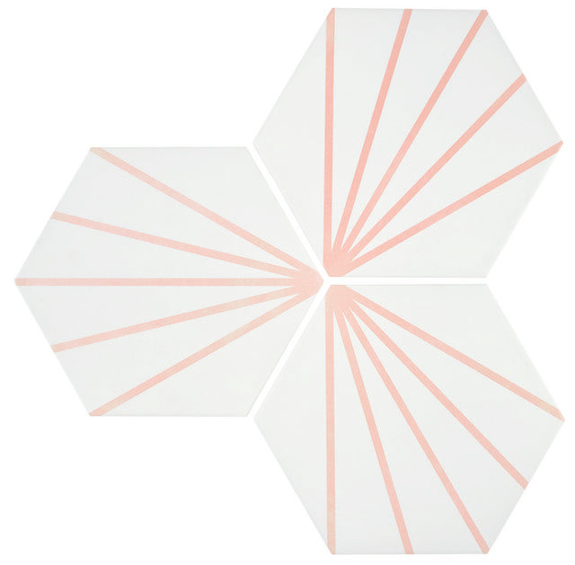 9x10 Palm Bay hexagon Light Pink porcelain tile - Industry Tile