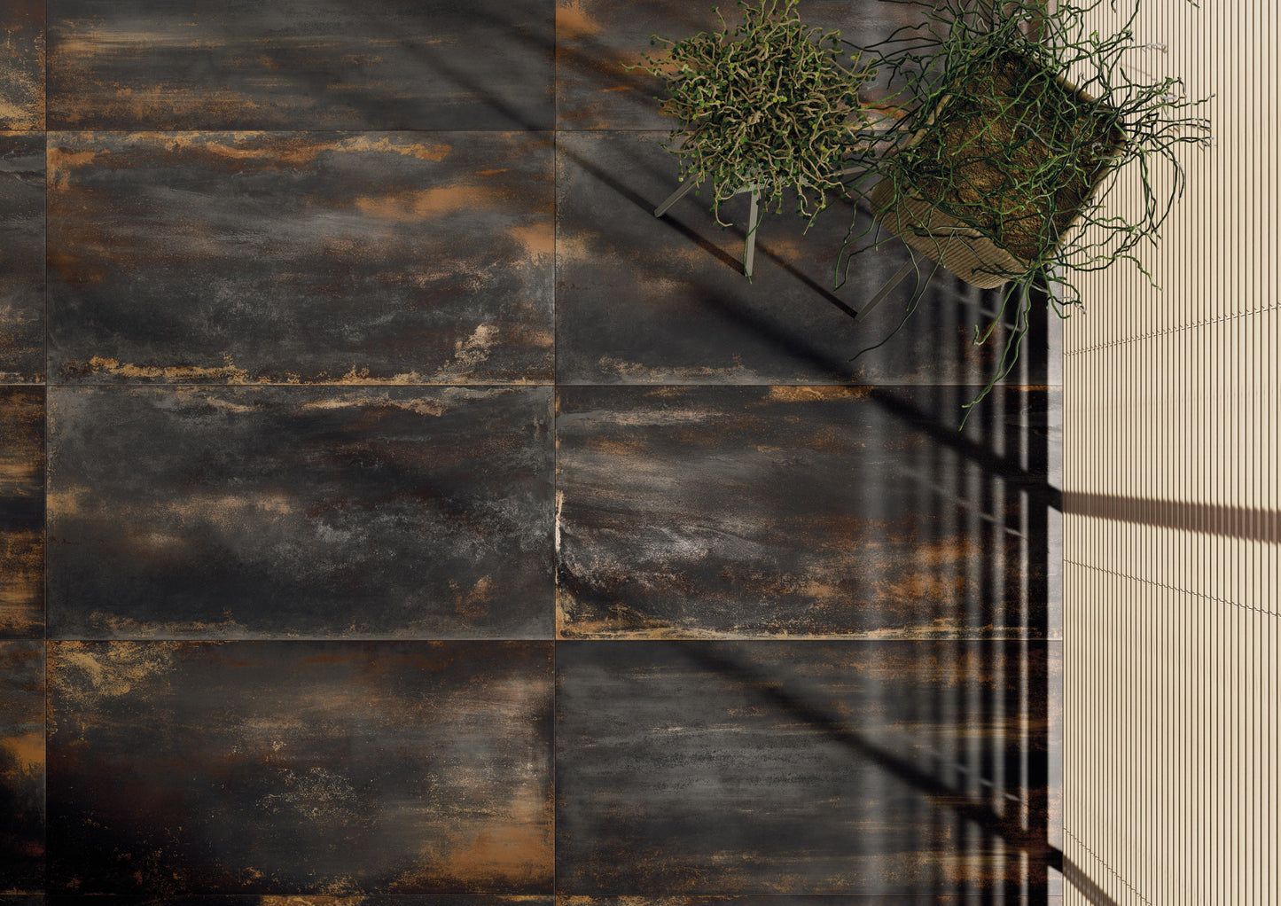 24x48 Metallica Black porcelain tile - Industry Tile