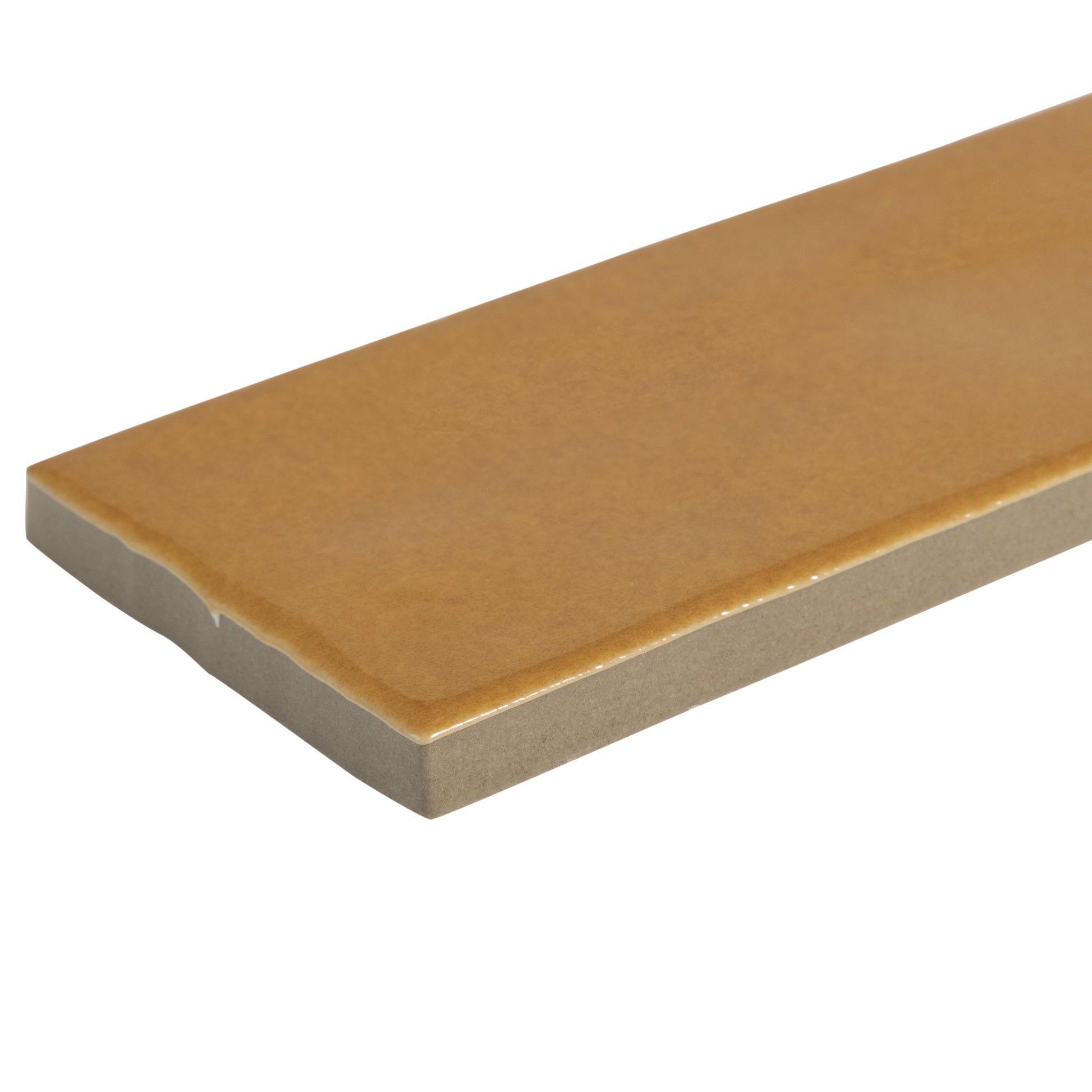 2.5x8 Tribeca Mustard Gloss porcelain tile - Industry Tile