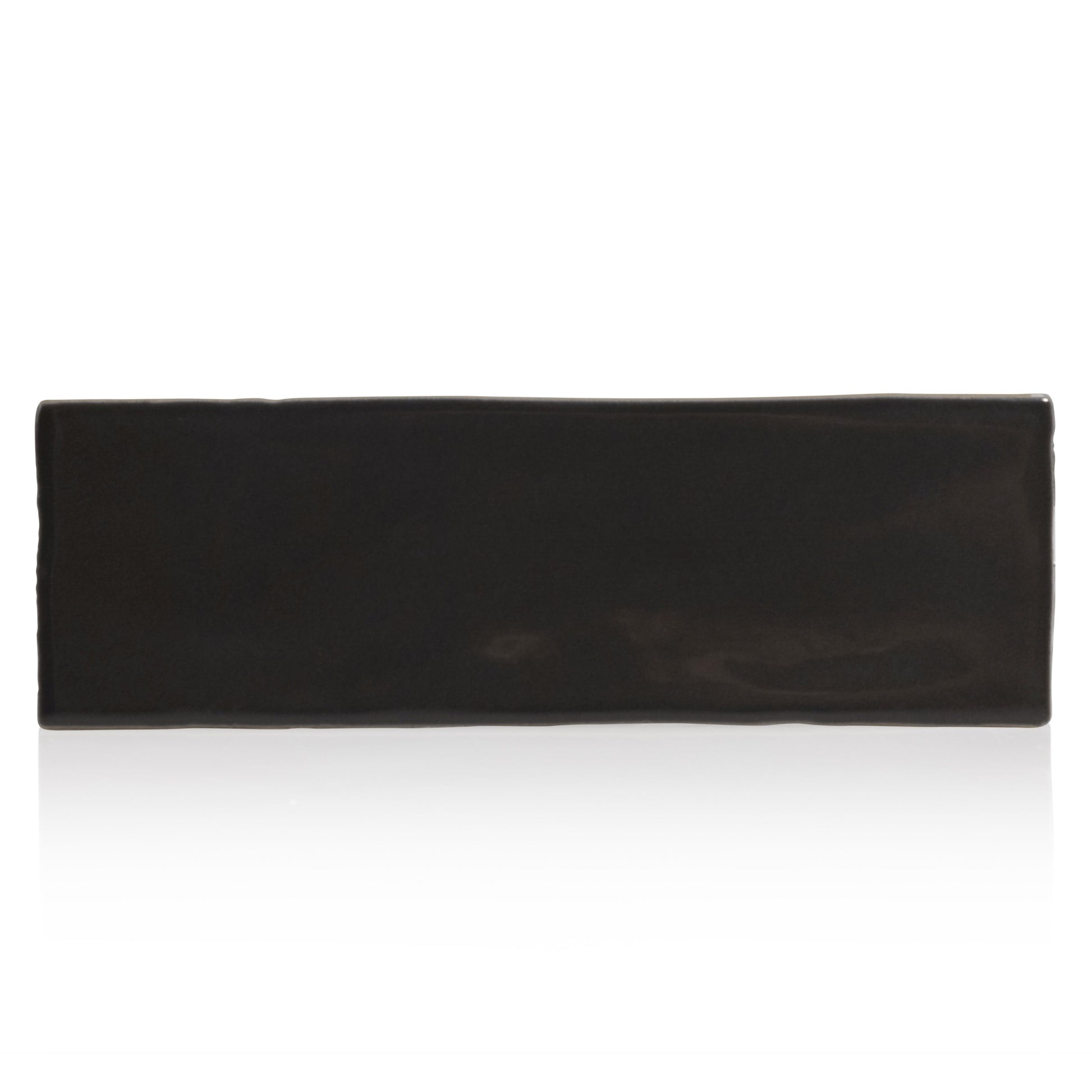 2.5x8 Tribeca Black Gloss porcelain tile - Industry Tile