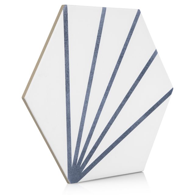 9x10 Palm Bay hexagon Light Blue porcelain tile - Industry Tile