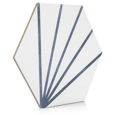 9x10 Palm Bay hexagon Light Blue porcelain tile - Industry Tile