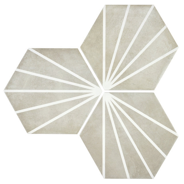 9x10 Palm Bay hexagon Dark Grey porcelain tile - Industry Tile