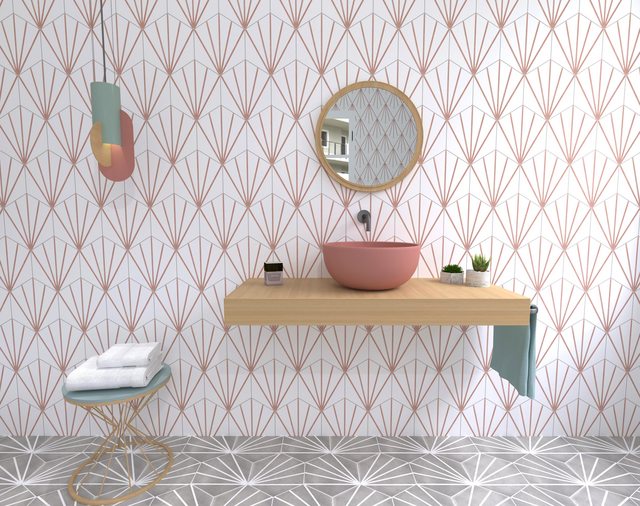 9x10 Palm Bay hexagon Dark Grey porcelain tile - Industry Tile