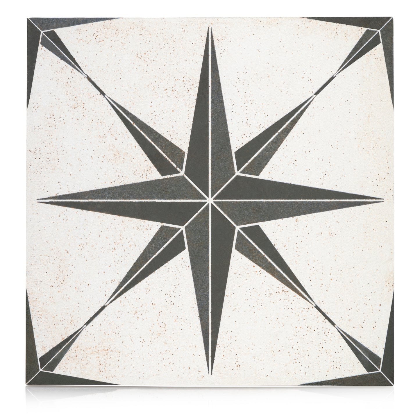 9x9 Star Black porcelain tile - Industry Tile