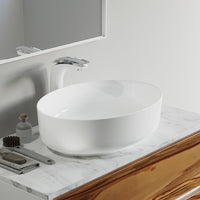 Bathroom Ceramic Oval Vessel Sink - 20" - White Gloss