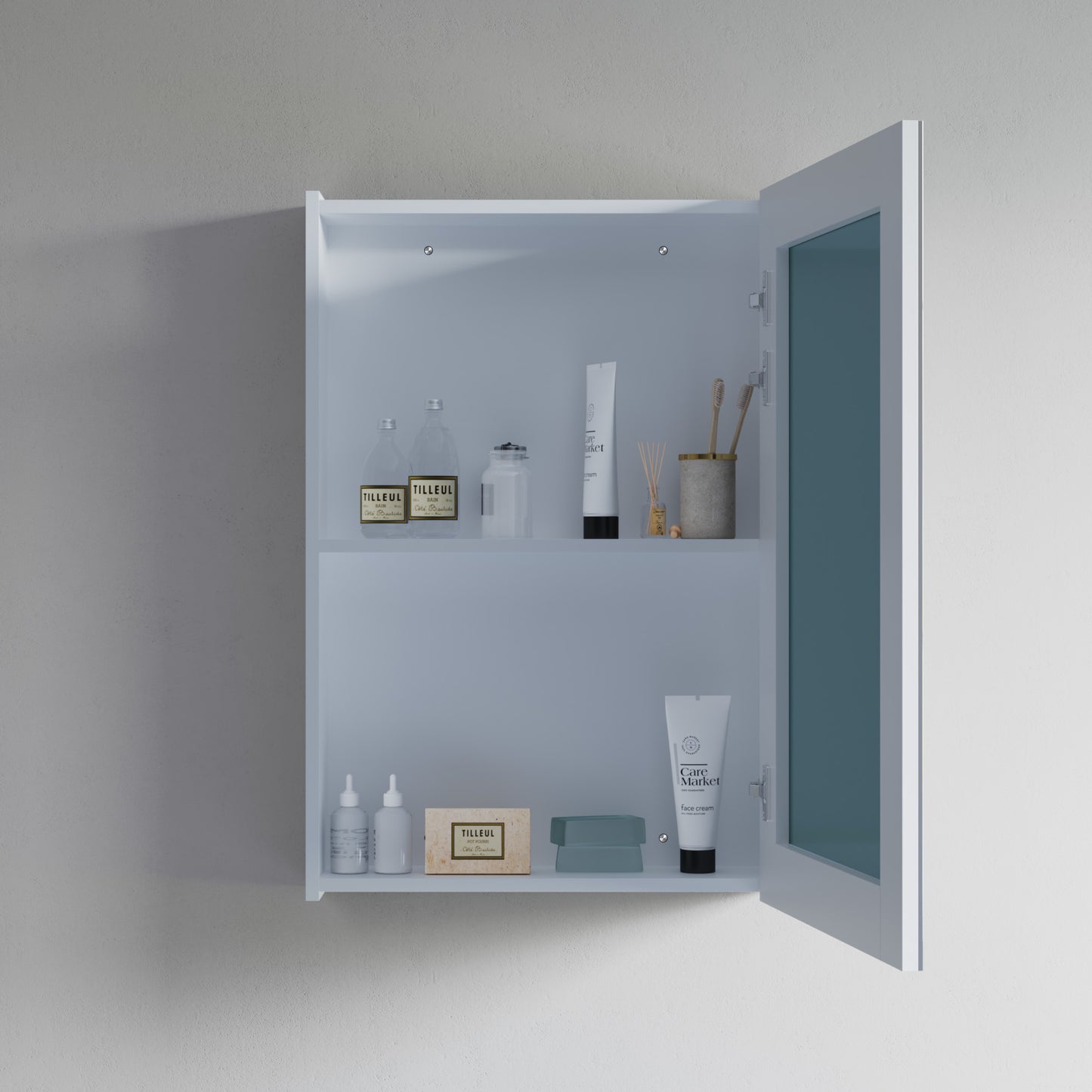 Wooden Mirror Medicine Cabinet - 21"x31"