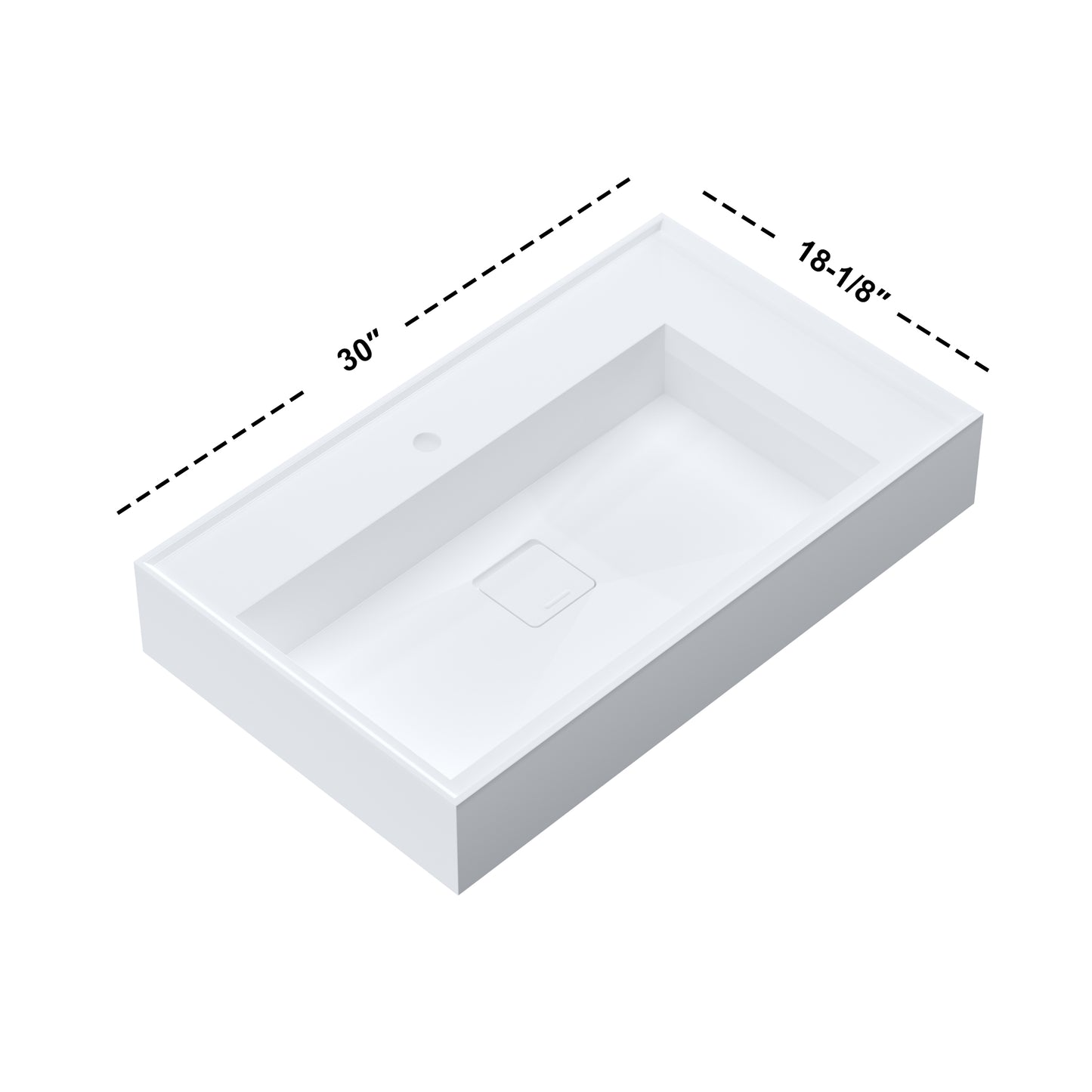 Wall Mounted Double ADA Bathroom Sink - White - 30"