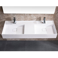 Wall Mounted Double ADA Bathroom Sink - White - 48"