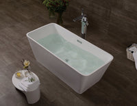 Freestanding Soaking Solid Bathtub 59"x26" - Matte White