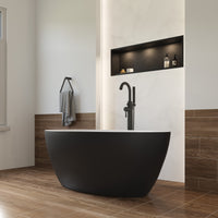 Freestanding Acrylic Oval Bathtub 59"x29.5" - Matte Black