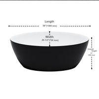 Freestanding Acrylic Oval Bathtub 59"x29.5" - Matte Black