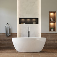 Freestanding Acrylic Oval Bathtub 59"x29.5" - White