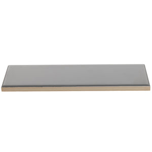 3x9 Timeless Dark Gray ceramic gloss wall tile - Industry Tile