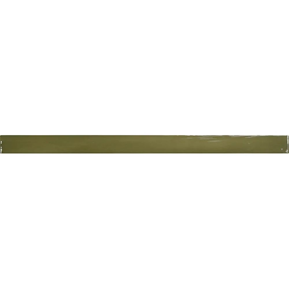Basil Green Gloss Ceramic Tile Collection – 4x4 | 2.6x16 | Pencil Trim  SKU: CRE-BAS-PEN