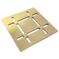 Shower Drain Grate Kit 4" Stainless Steel (Brushed Brass) - Dash Design