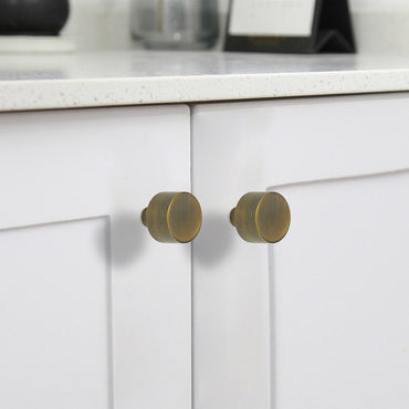 Mid Century Modern Antiqued Brass Round Knob