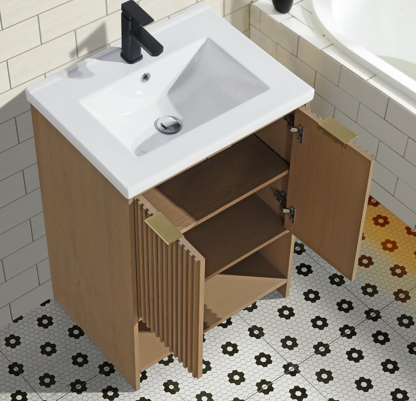 San Diego 24" Freestanding Bathroom Vanity Oak