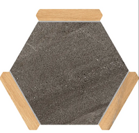 Hexelle Grafito Black & Wood Look Matte Porcelain Hexagon Tile – 8.66x9.84