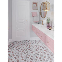 Vellora Rosé Thassos Hexagon Polished Natural Stone Mosaic Tile