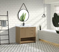 San Diego 36" Freestanding Bathroom Vanity Oak