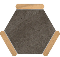 Hexelle Grafito Black & Wood Look Matte Porcelain Hexagon Tile – 8.66x9.84