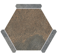 Hexelle Oxido Rust & Gray Matte Porcelain Hexagon Tile – 8.66x9.84
