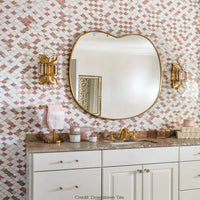Vellora Rosé Thassos Scallop Polished Natural Stone Mosaic Tile