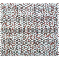 Vellora Rosé Thassos Penny Round Polished Natural Stone Mosaic Tile