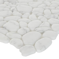 Carrara Super White Mico Crystal Pebbles Mosaic Matte