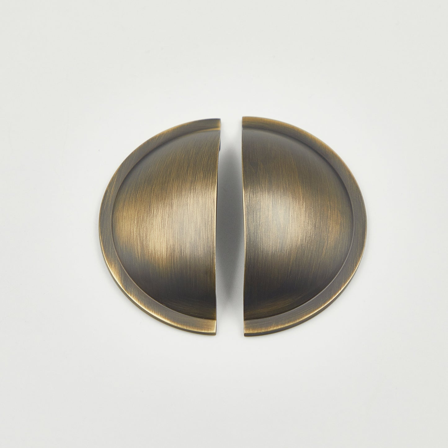 Half Circle Antiqued Brass Knob Handles